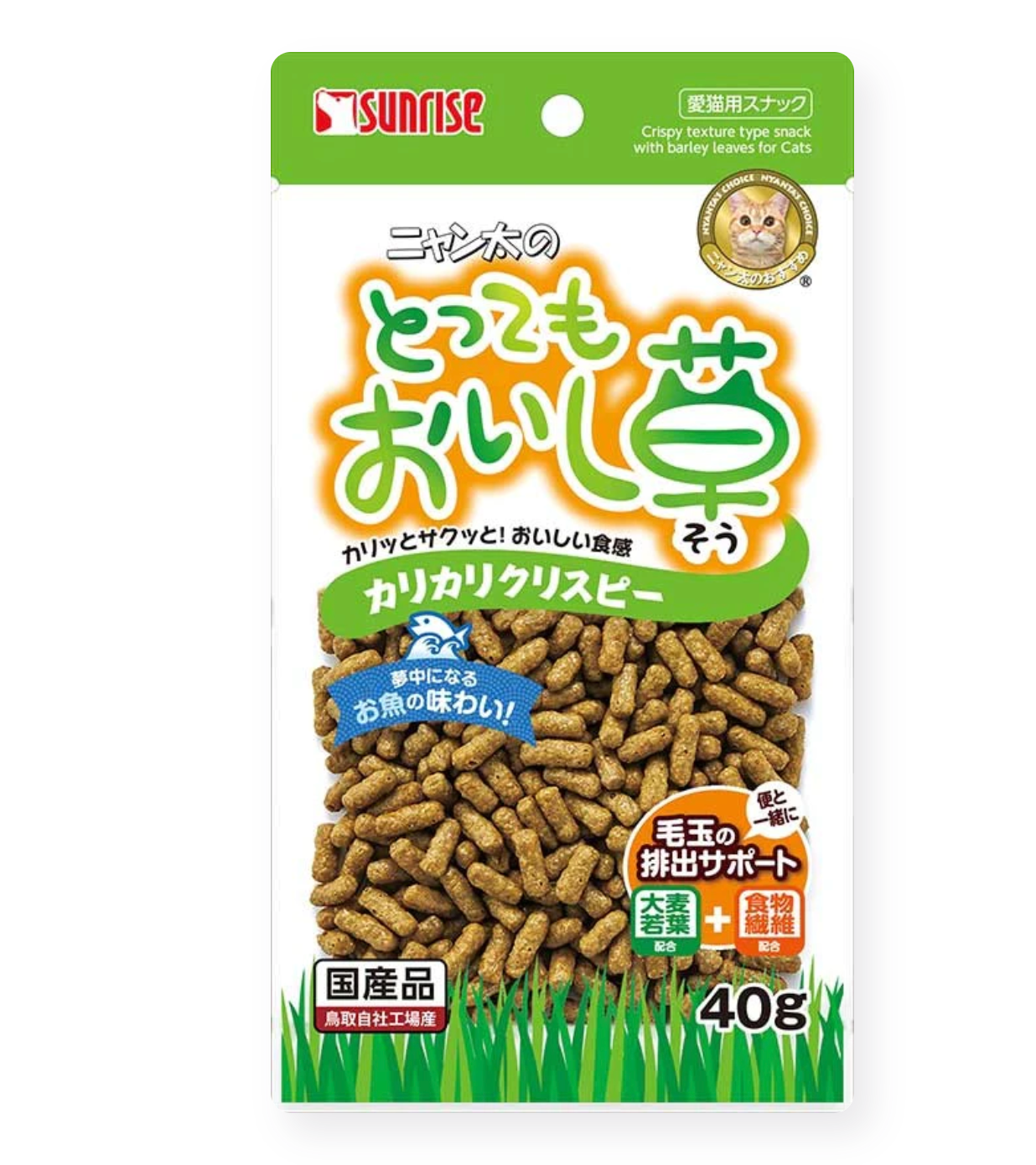 日本sunrise 猫咪酥脆化毛球猫草粒 40g