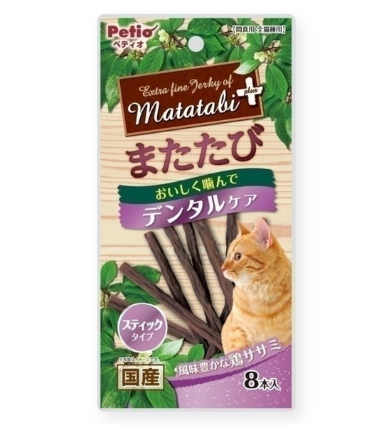 日本Petio 猫咪鸡柳猪皮磨牙口香糖 8入