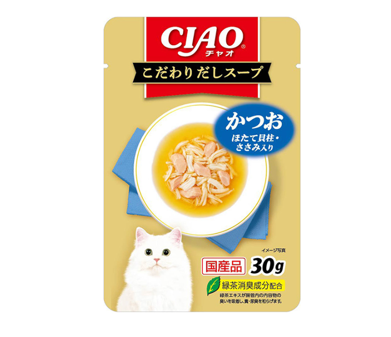 日本CIAO 猫咪鸡肉鸡柳扇贝鲣鱼高汤 30g