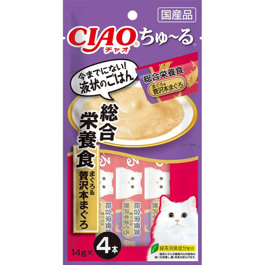 日本CIAO 猫咪综合营养蓝鳍金枪鱼肉泥条 4入