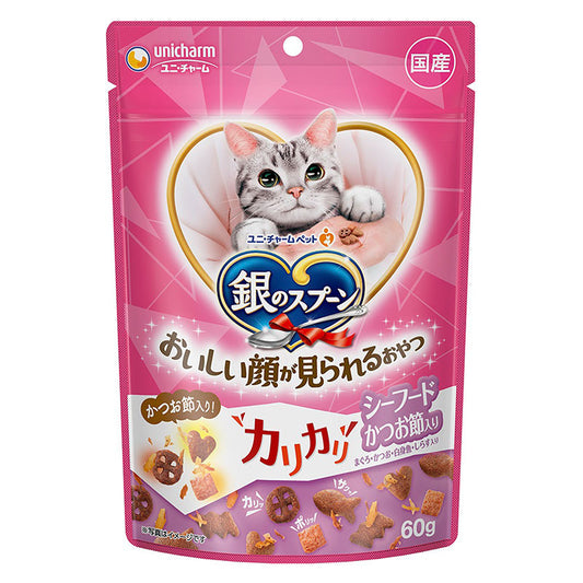 日本银勺 猫咪牛肉鸡肉猪肉海鲜混合磨牙小饼干 60g